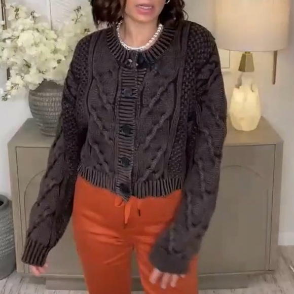 New Oli & Hali Mineral Wash Sweater Cardigan Top size XL - Picture 11 of 16